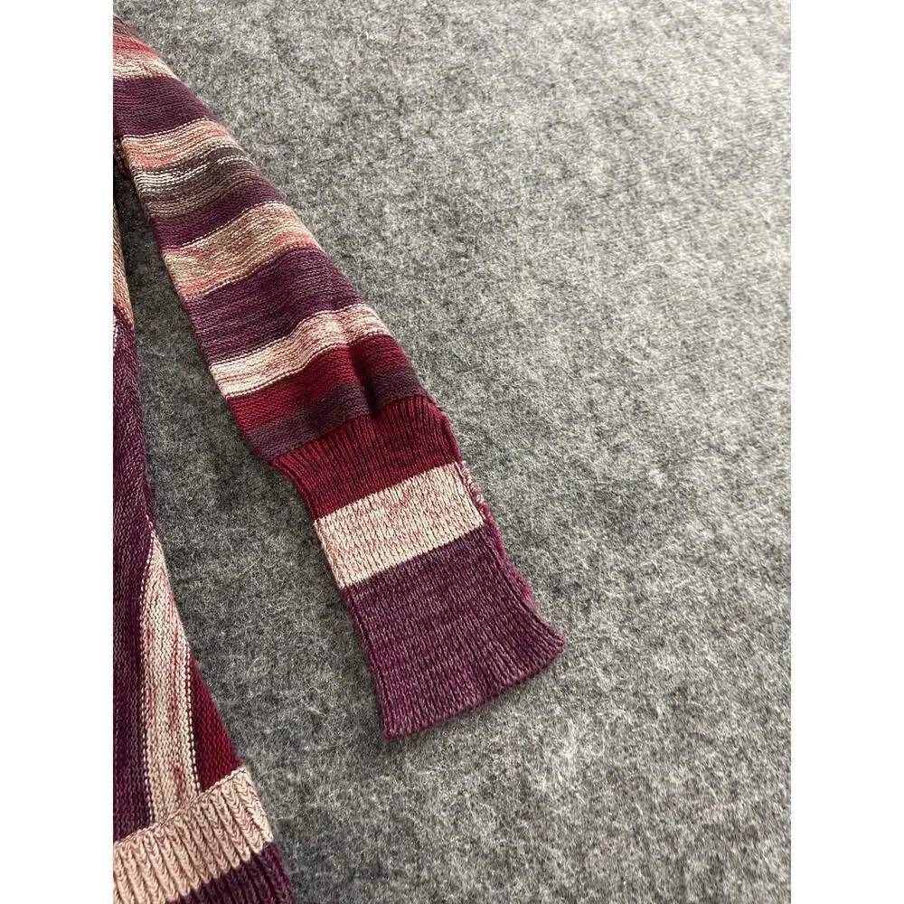 Free People Sweater Women Small Purple Striped Pullover V Neck Shirt Wool N126